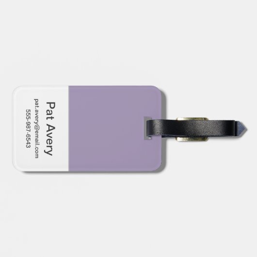 Paars Heart S-Shield Bagagelabel (Achterkant horizontaal)