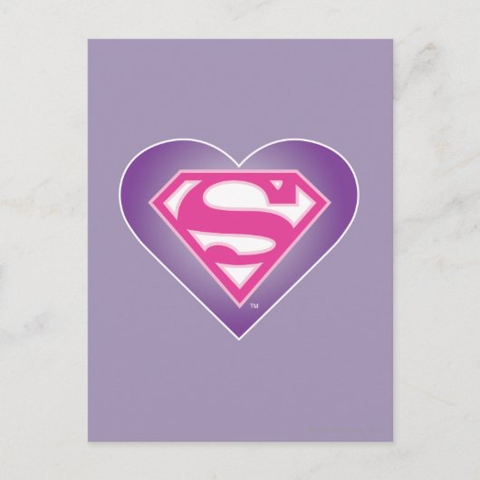 Paars Heart S-Shield Briefkaart (Voorkant)