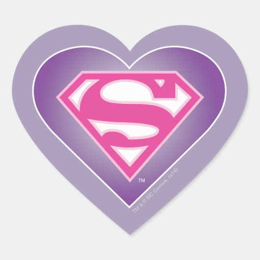 Paars Heart S-Shield Hart Sticker (Voorkant)