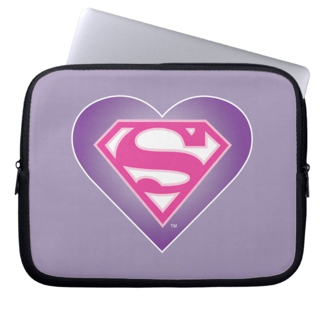 Paars Heart S-Shield Laptop Sleeve (Voorkant)