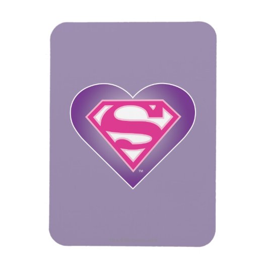 Paars Heart S-Shield Magneet (Verticaal)