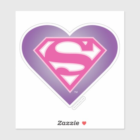 Paars Heart S-Shield Sticker (Vel)