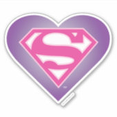 Paars Heart S-Shield Sticker (Voorkant)