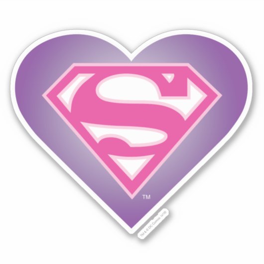 Paars Heart S-Shield Sticker (Voorkant)