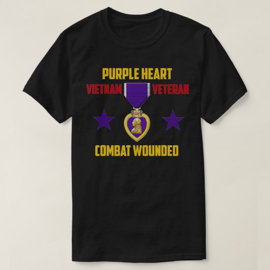 Paars Heart Vietnam Veteraan (1) T-shirt (Design voorkant)