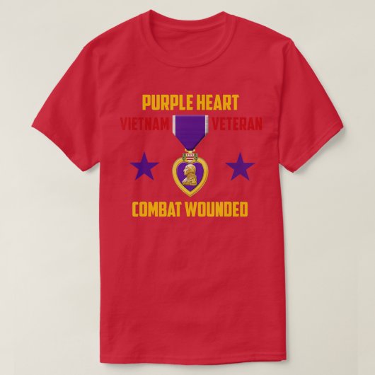 Paars Heart Vietnam Veteraan T-shirt (Design voorkant)