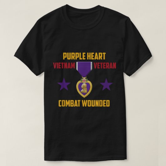 Paars Heart Vietnam Veteraan T-shirt (Design voorkant)