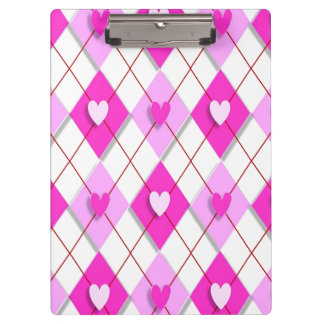 Paars Hearts Argyle Klembord