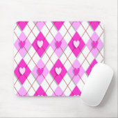 Paars Hearts Argyle Muismat (Met muis)