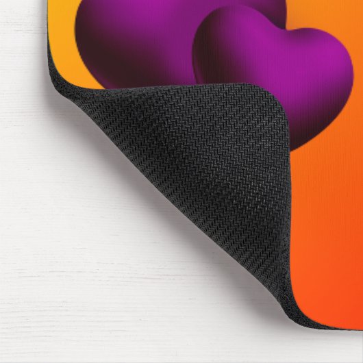 Paars Hearts Mousepad Muismat (Hoek)