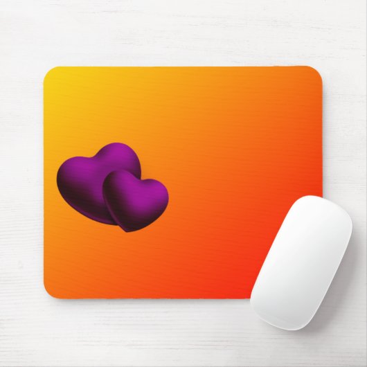 Paars Hearts Mousepad Muismat (Met muis)