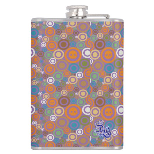 Paars hedendaagse schedels heupfles (Achterkant)