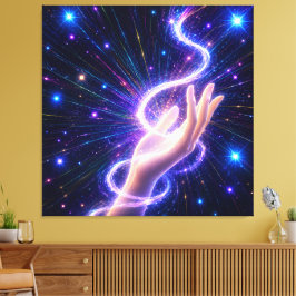 Paars Hemels Energie Opgespannen Canvasprint Canvas Afdruk