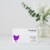 Paars Hen-symbool - wit Visitekaartje (Staand voorkant)