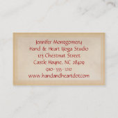 Paars Henna Hand Yoga Instructor Visitekaartje (Achterkant)