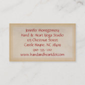 Paars Henna Hand Yoga Instructor Visitekaartje (Achterkant)