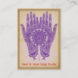 Paars Henna Hands Yoga Studio Visitekaartje