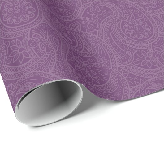 Paars Henna Swirl Pattern Cadeaupapier (Rol Hoek)
