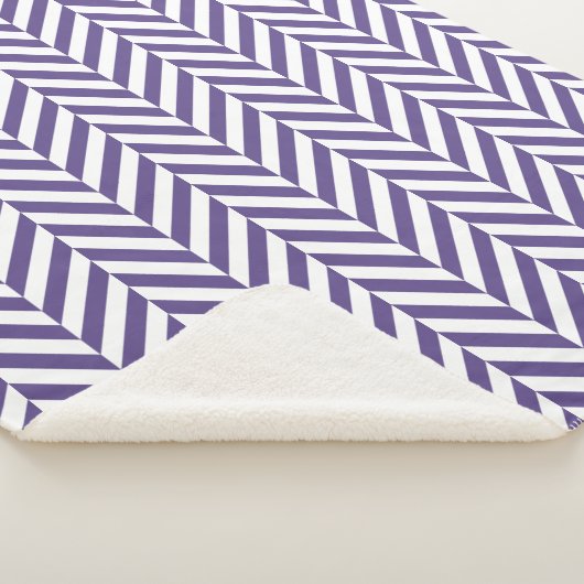 Paars Herringbone Chevron Patroon Sherpa Deken (3/4)