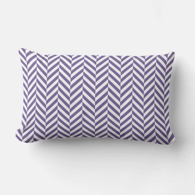 Paars Herringbone Chevron Pattern Buitenkussen (Voorkant)