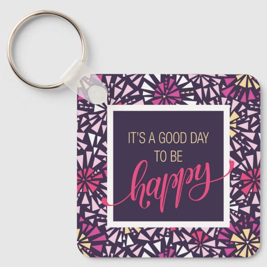 Paars Het is een goede dag om Abstract te zijn Sleutelhanger (Voorkant)