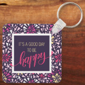 Paars Het is een goede dag om Abstract te zijn Sleutelhanger (Achterkant)