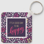 Paars Het is een goede dag om Abstract te zijn Sleutelhanger (Achterkant)