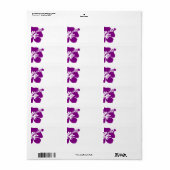 Paars hibiscus bruiloft blanco adreslabel etiket (Full Sheet)