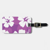 Paars Hibiscus Pattern Bagagelabel (Voorkant horizontaal)