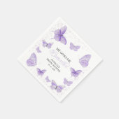Paars Hij Geeft Me Vlinders Bruidsfeest Servet (Hoek)