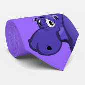 Paars Hippo Stropdas (Opgerold)