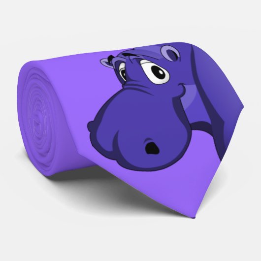 Paars Hippo Stropdas (Opgerold)