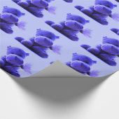 Paars Hippo-verpakkingspapier Cadeaupapier (Hoek)