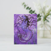 Paars Hippocamp-Briefkaart Briefkaart (Staand voorkant)