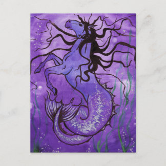 Paars Hippocamp-Briefkaart Briefkaart