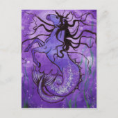 Paars Hippocamp-Briefkaart Briefkaart (Voorkant)