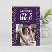 Paars | Holiday Baking Spirits Bright Foto Feestdagenkaart (Staand voorkant)