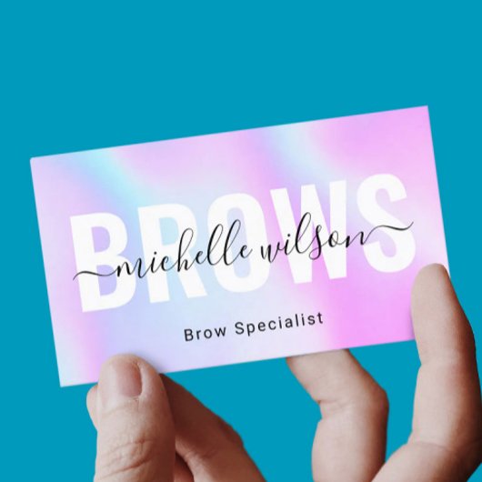 Paars holografisch microblaadsprekeraar visitekaartje