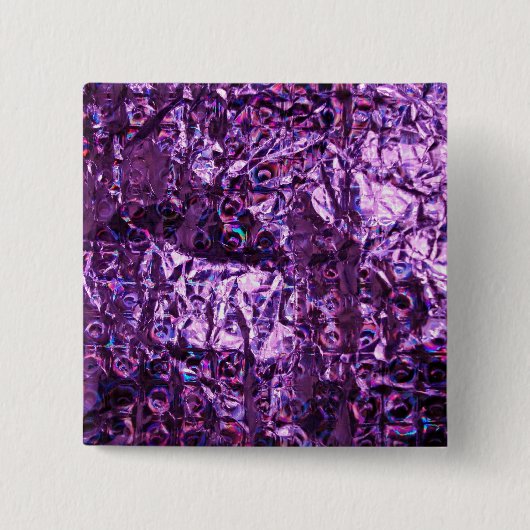 Paars hologrampapier vierkante button 5,1 cm (Voorkant)