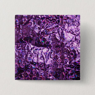 Paars hologrampapier vierkante button 5,1 cm