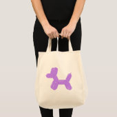 Paars hond ballondier tote bag (Voorkant (product))