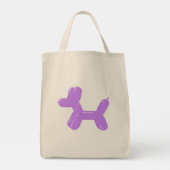 Paars hond ballondier tote bag (Achterkant)