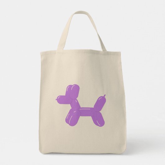 Paars hond ballondier tote bag (Achterkant)