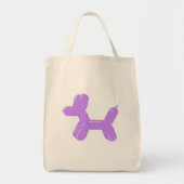 Paars hond ballondier tote bag (Voorkant)