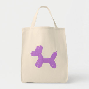 Paars hond ballondier tote bag