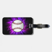 Paars honkbal; Softball Bagagelabel (Achterkant horizontaal)