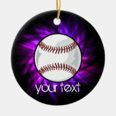 Paars honkbal; Softball Keramisch Ornament (Voorkant)