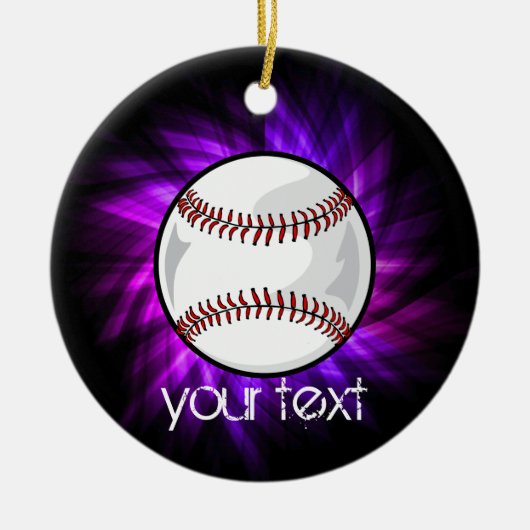 Paars honkbal; Softball Keramisch Ornament (Voorkant)