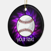 Paars honkbal; Softball Keramisch Ornament (Links)