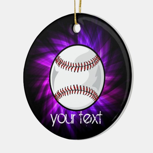 Paars honkbal; Softball Keramisch Ornament (Links)